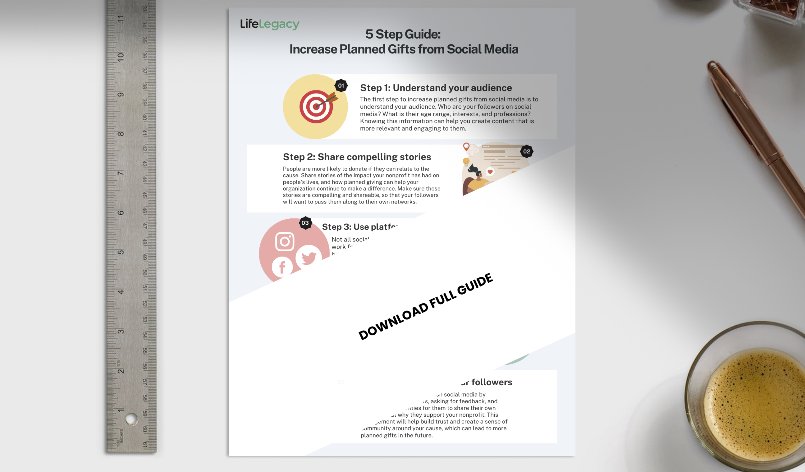 5 Step Guide to Increasing Planned Gifts from Social Media Free Template